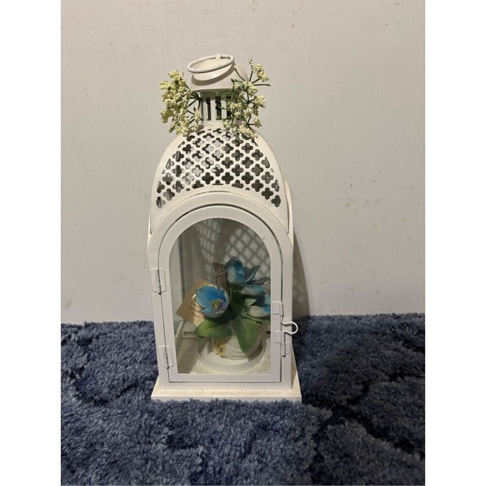 Capodimonte Italy White Centerpiece Floral Decor Candle Holder Farmhouse